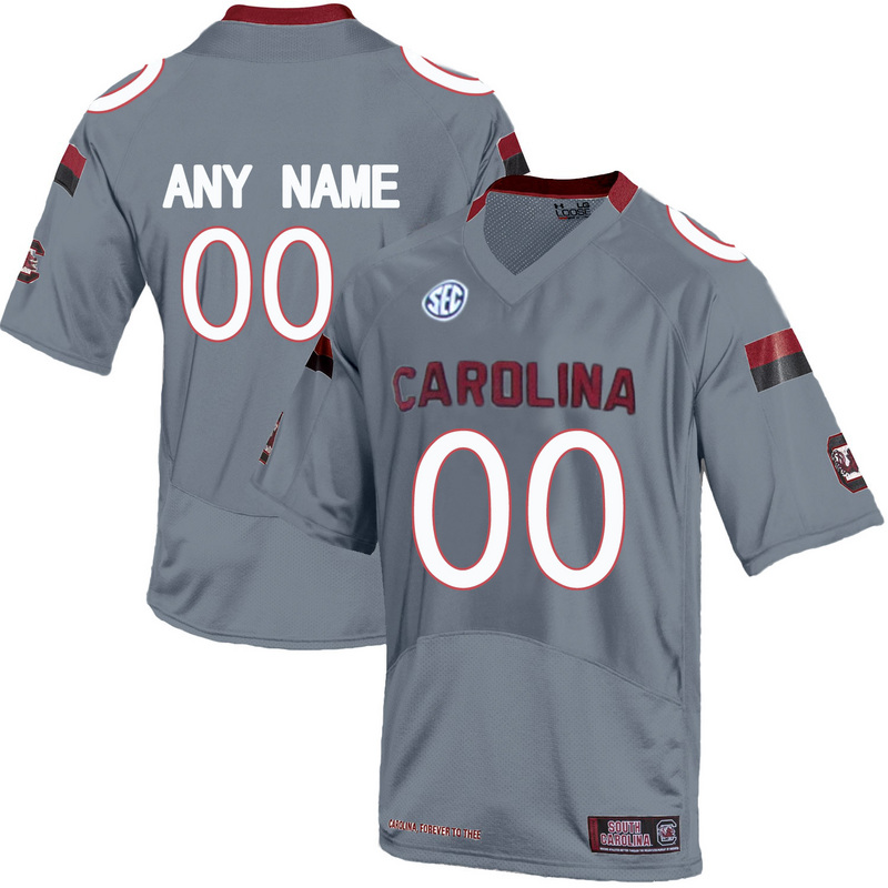 Men South Carolina Gamecocks Customized College Football Jersey  Grey->customized ncaa jersey->Custom Jersey